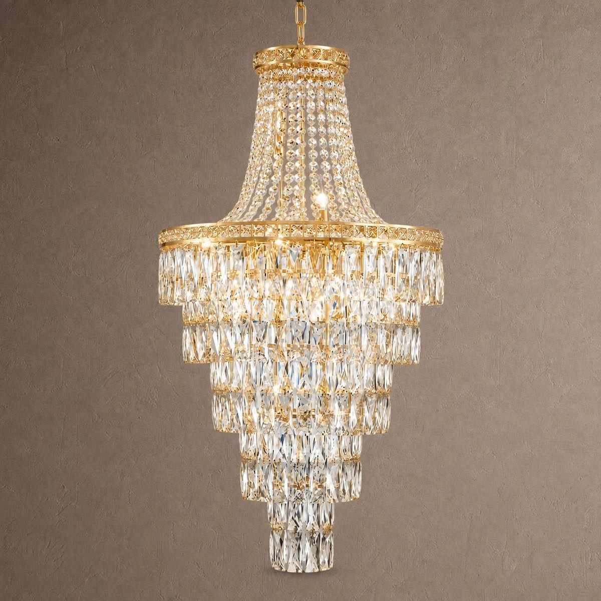 Square Diamond Round Pendant 550 - Gold - Blushlighting