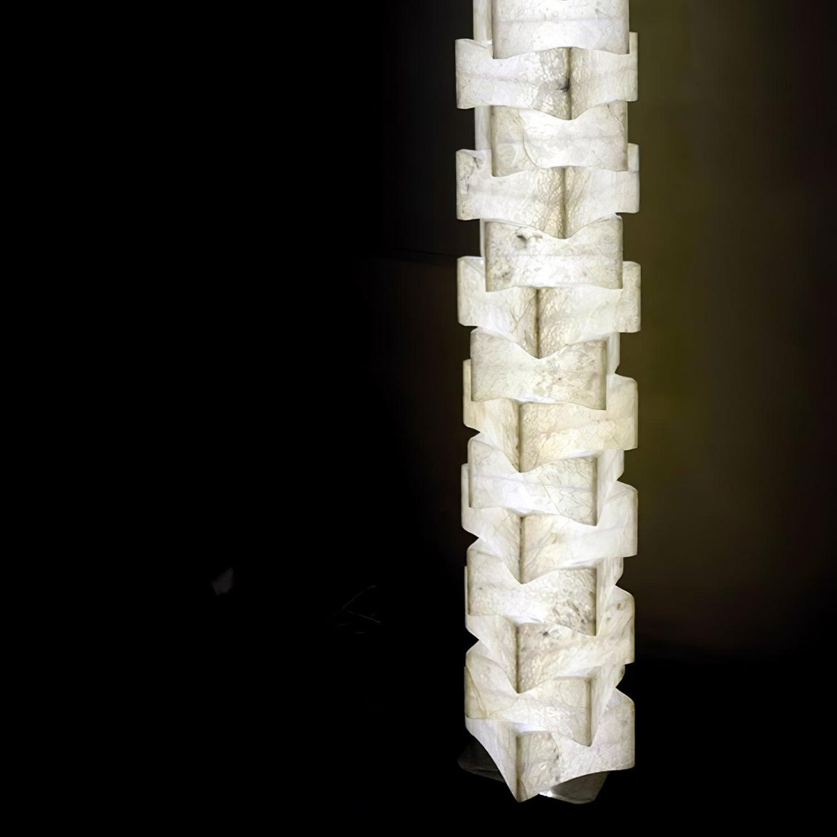 Stacked Alabaster Squares Floor Lamp - L 11 " x W 7.1 " x H 63 " / L 28cm x W 18cm x H 160cmWarm LightUS PlugBlushlighting