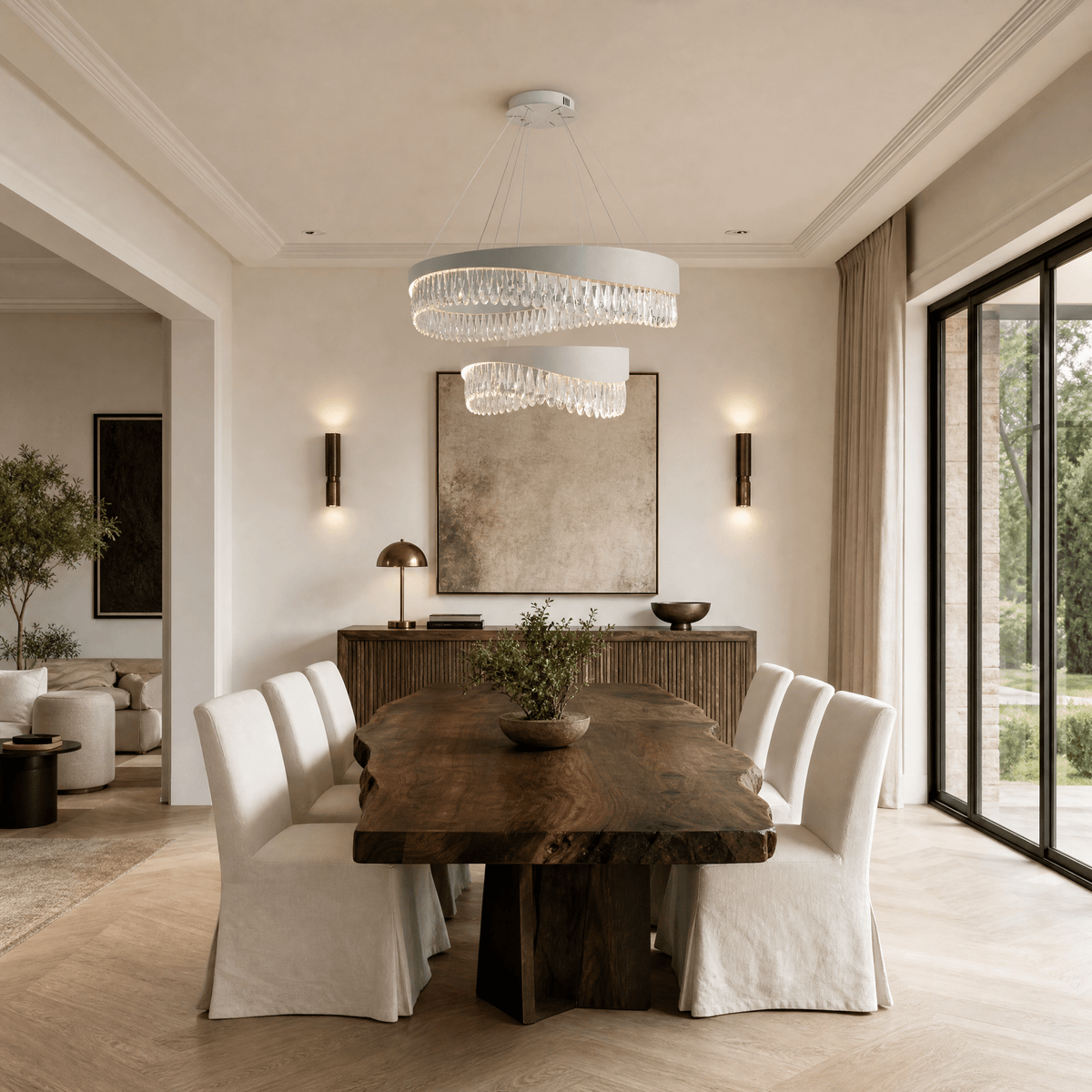 Stagno Crystal Duo Chandelier - Blushlighting