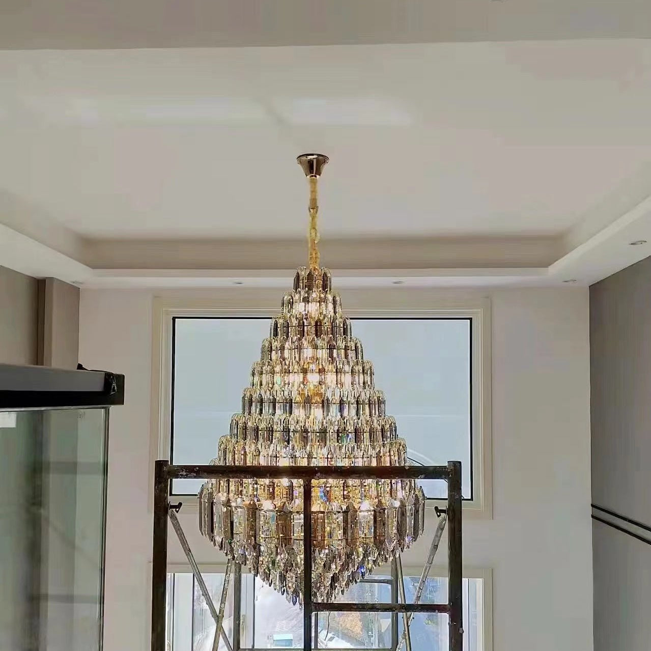 Staircase/Foyer Chandelier With High Clarity Crystals Luxury Ceiling Light - Blushlighting