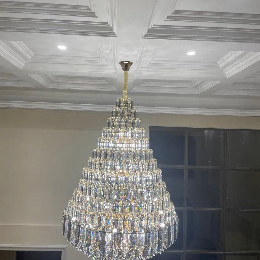 Staircase/Foyer Chandelier With High Clarity Crystals Luxury Ceiling Light - Blushlighting
