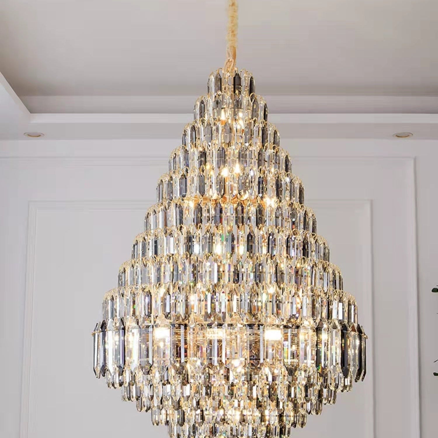 Staircase/Foyer Chandelier With High Clarity Crystals Luxury Ceiling Light - Blushlighting