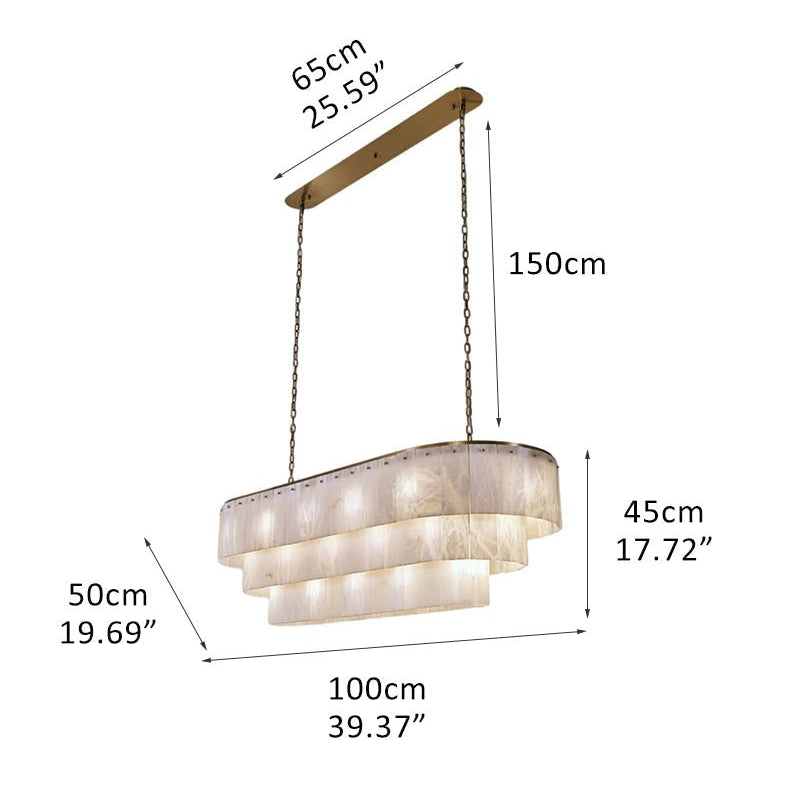 Stairwell Luxury Modern LED High Ceiling Large Alabaster Chandelier - 20 - light - L100*W50*H45CM/L39.37"*W19.69"*H17.72"Warm lightWhite + BrassBlushlighting