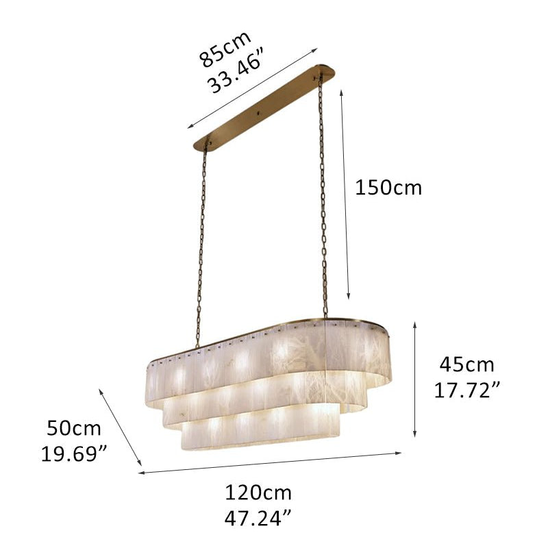 Stairwell Luxury Modern LED High Ceiling Large Alabaster Chandelier - 25 - light - L120*W50*H45CM/L47.24“*W19.69“*H17.72"Warm lightWhite + BrassBlushlighting
