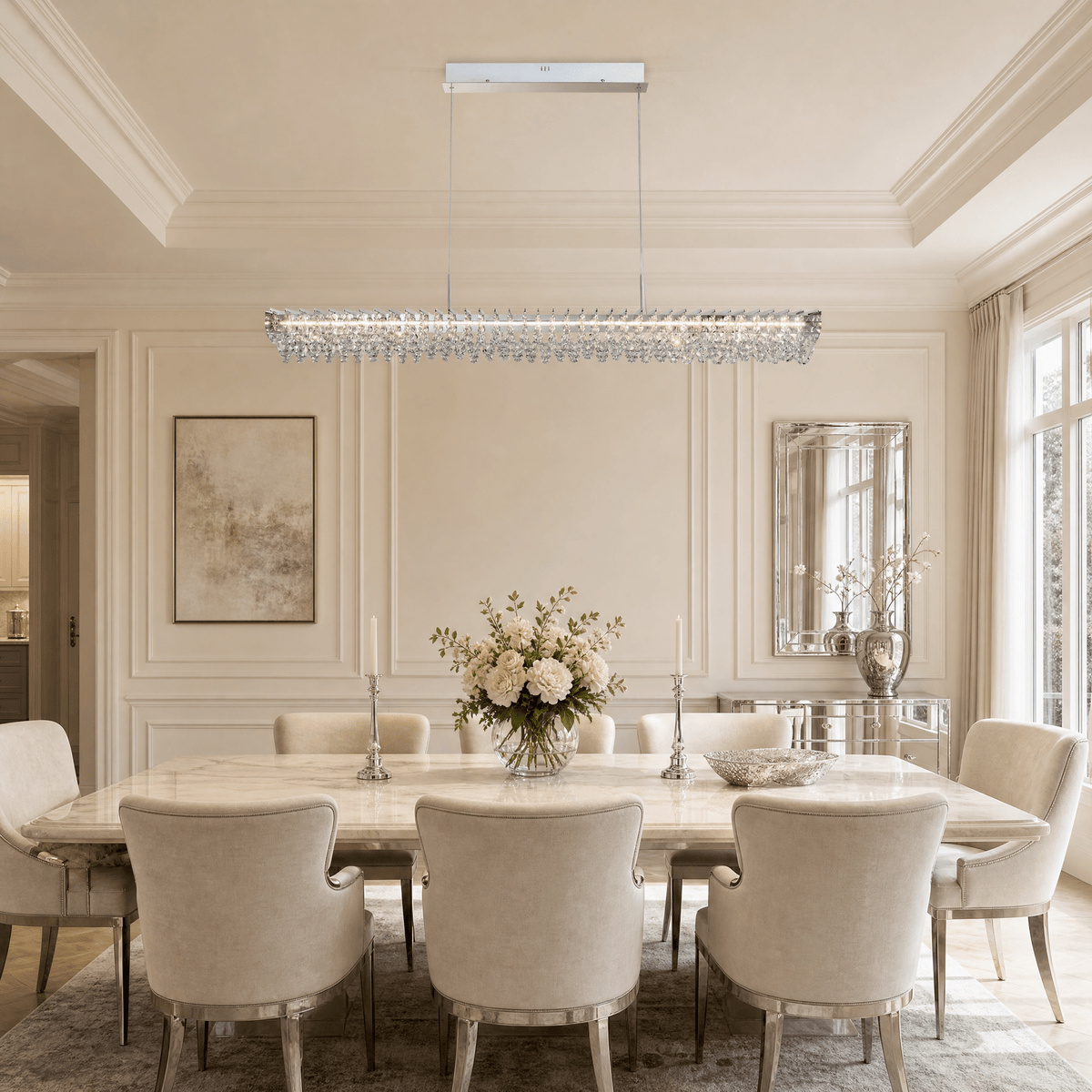 Stella Round Crystal Chandelier - Ø39.4" × H7.3" (Ø100 × H18.6 cm)Blushlighting