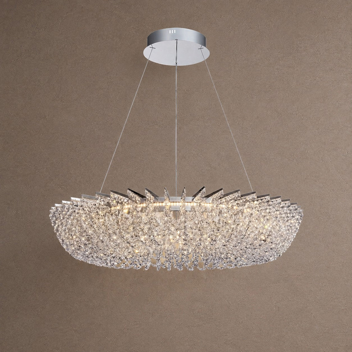Stella Round Crystal Chandelier - Ø39.4" × H7.3" (Ø100 × H18.6 cm)Blushlighting