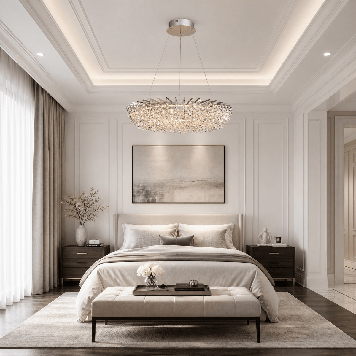 Stella Round Crystal Chandelier - Ø31.5" × H6.3" (Ø80 × H16 cm)Blushlighting