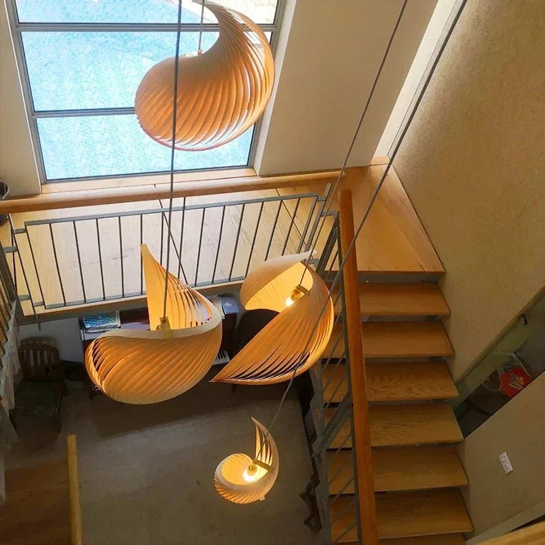 Storm Modern Pendant Chandelier - Dark Wood2 LightsWarm White 3000KBlushlighting