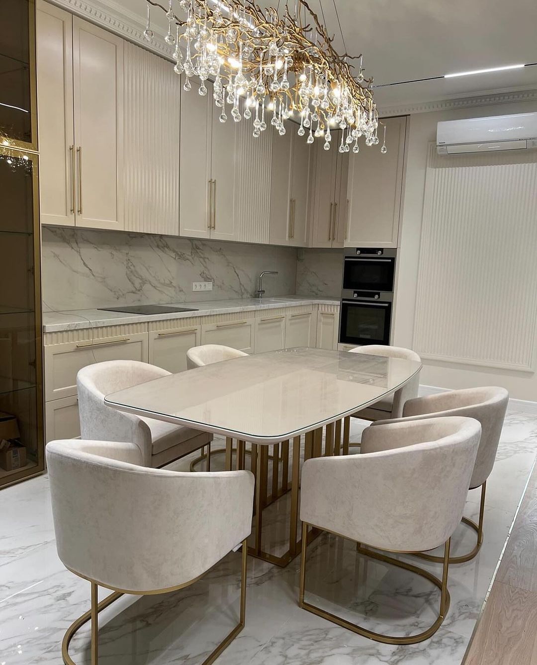 Stunning Tree Branch Crystal Chandelier with Clear Teardrop - shaped for Living/Dining Room - Round D25.6”*H15.8”/8 LightsChromeWarm LightBlushlighting