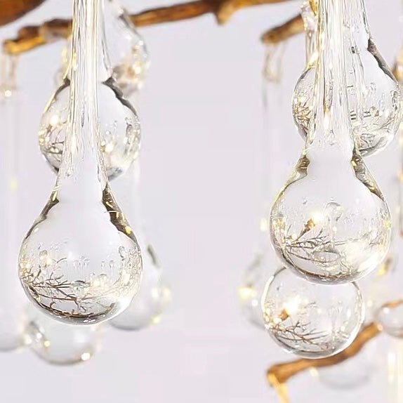 Stunning Tree Branch Crystal Chandelier with Clear Teardrop - shaped for Living/Dining Room - Rectangle L39.4”*W25.6”*H25.6”/10 Lights/27kgChromeWarm LightBlushlighting