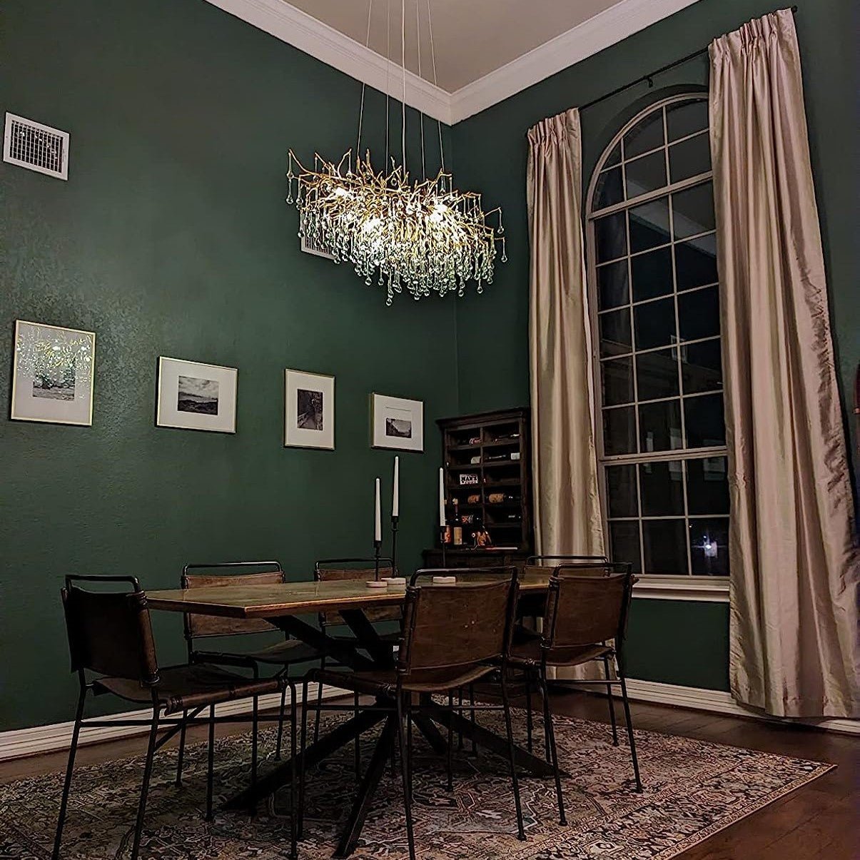 Stunning Tree Branch Crystal Chandelier with Clear Teardrop - shaped for Living/Dining Room - Round D25.6”*H15.8”/8 LightsChromeWarm LightBlushlighting