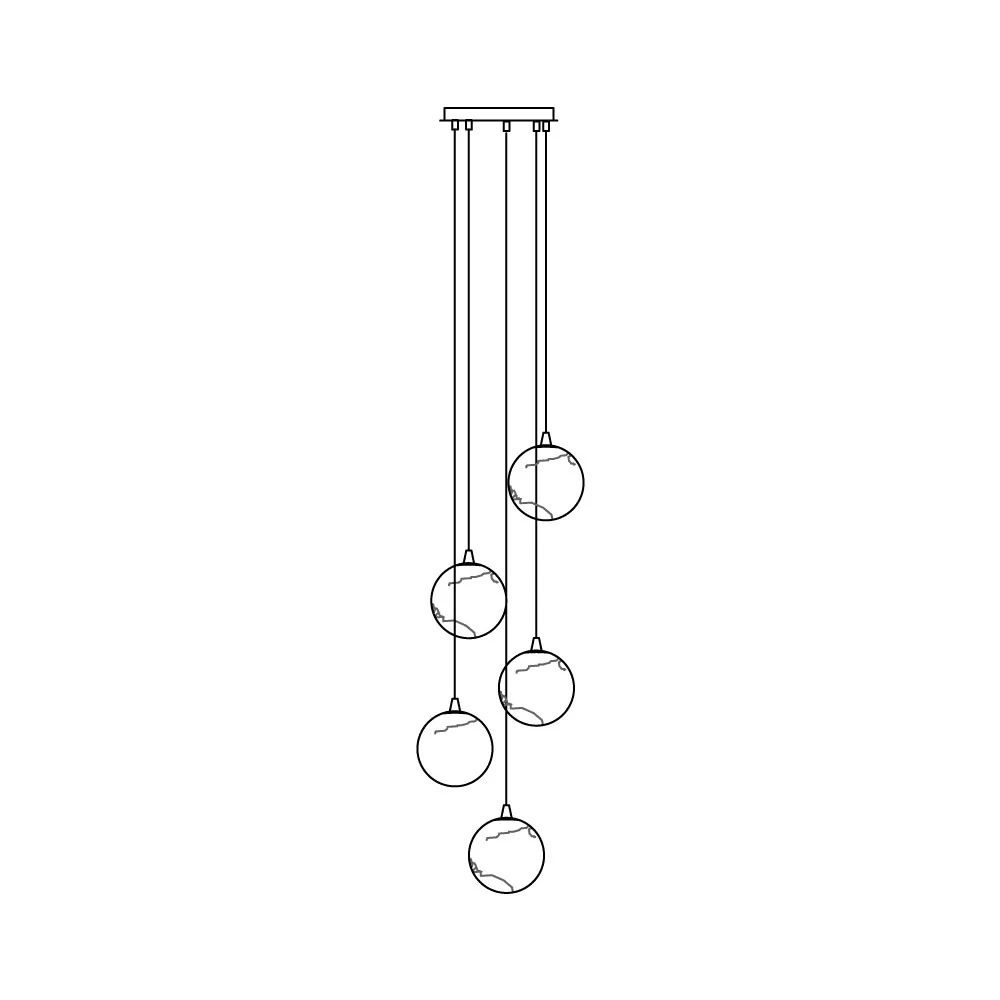 Sultana Alabaster Cluster Chandelier - 3 - Lights Size: ∅ 7.9″ x H 78.7″Gold & Natrue Alabaster ColorBlushlighting