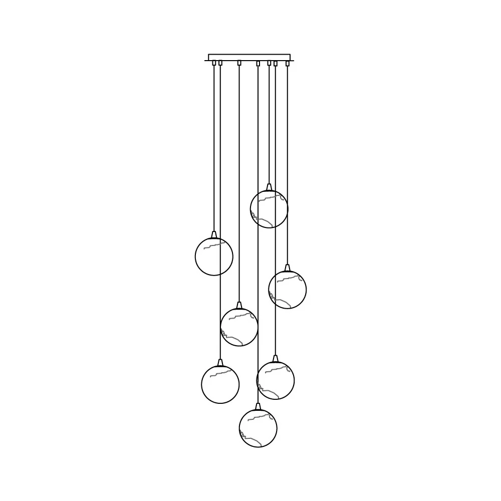 Sultana Alabaster Cluster Chandelier - 3 - Lights Size: ∅ 7.9″ x H 78.7″Gold & Natrue Alabaster ColorBlushlighting