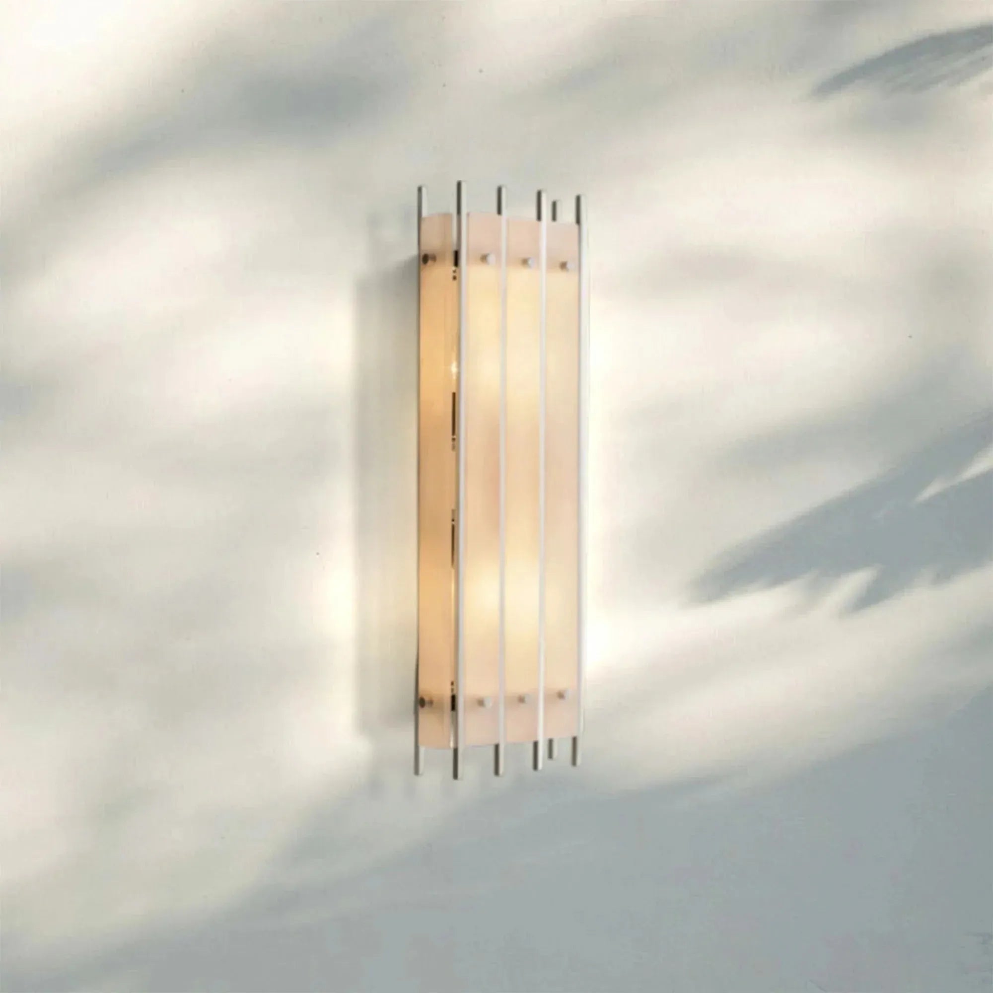 Sun Marco Alabaster Grand Rectangular Sconce-Polished Nickel-