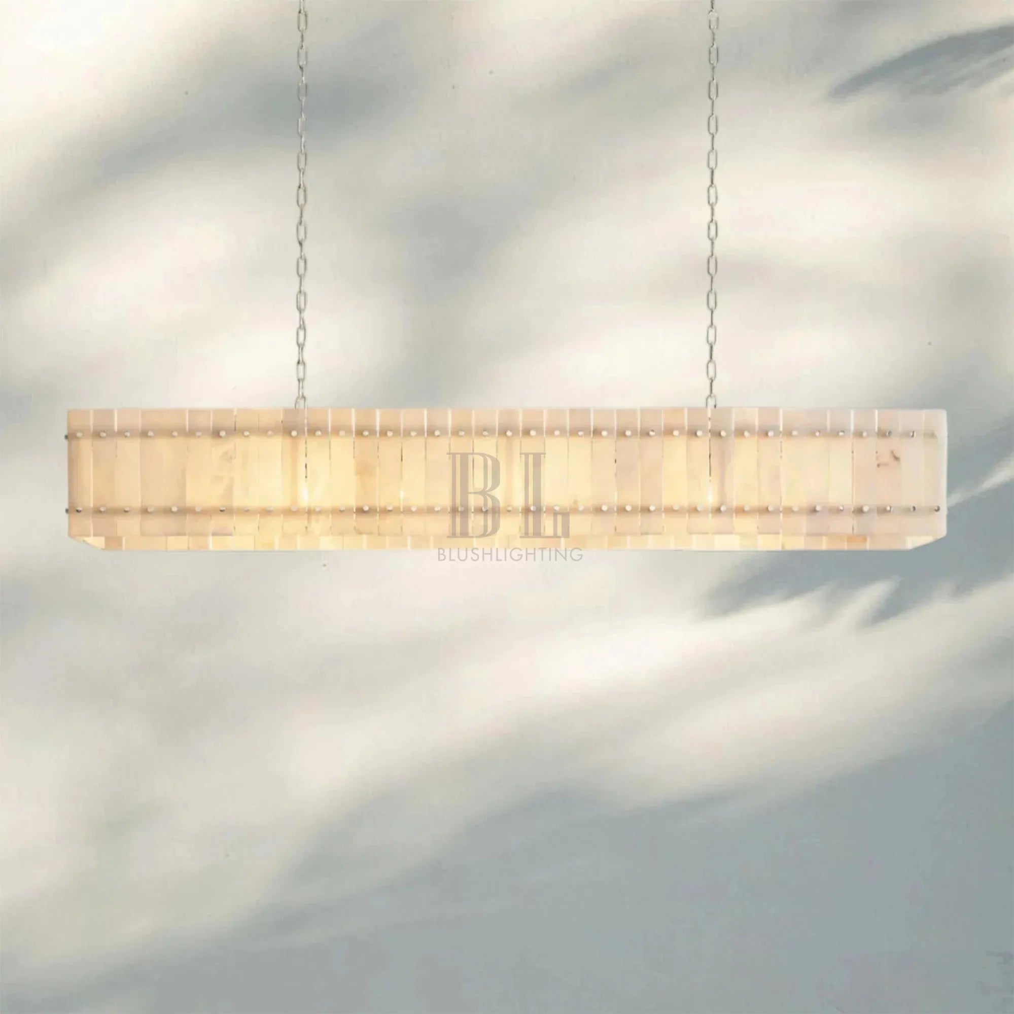 Sun Marco Alabaster Linear Chandelier 54" 72" - Blushlighting