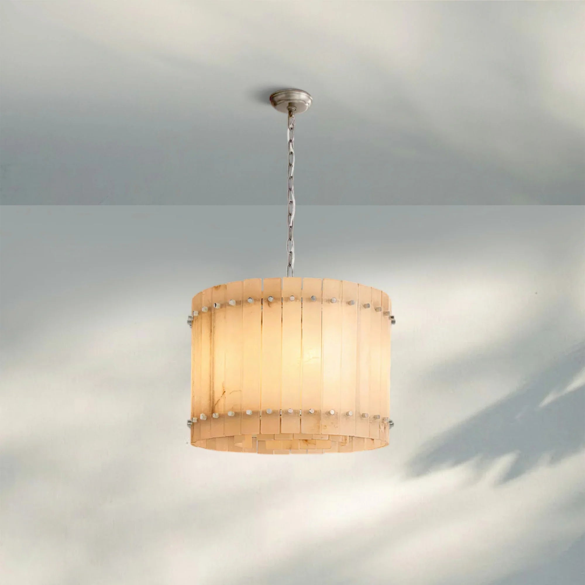 Sun Marco Alabaster Round Chandelier 22'' 37'' 48'' 60''-22''-Nickel-