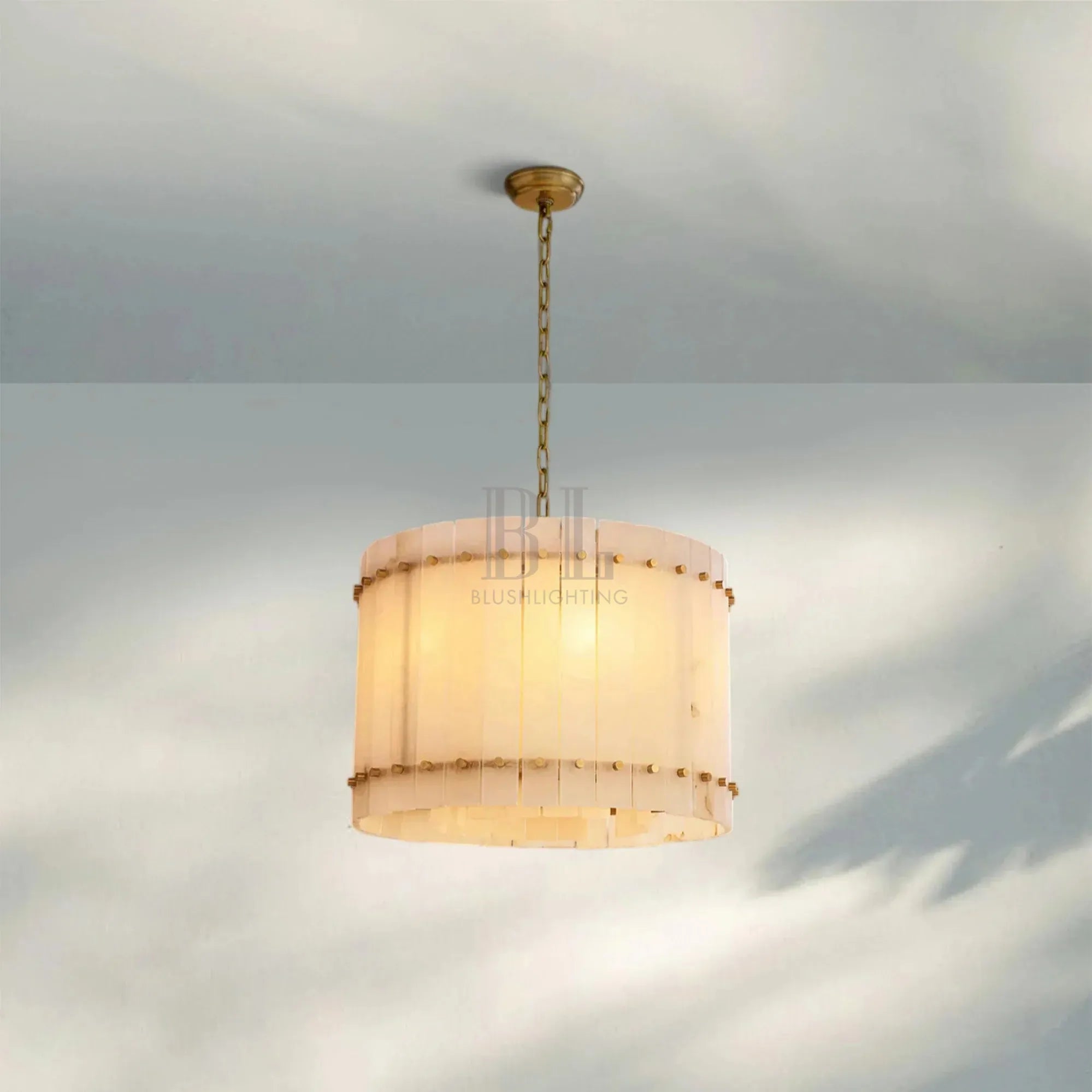 Sun Marco Alabaster Round Chandelier 22'' 37'' 48'' 60''-22''-Brass-