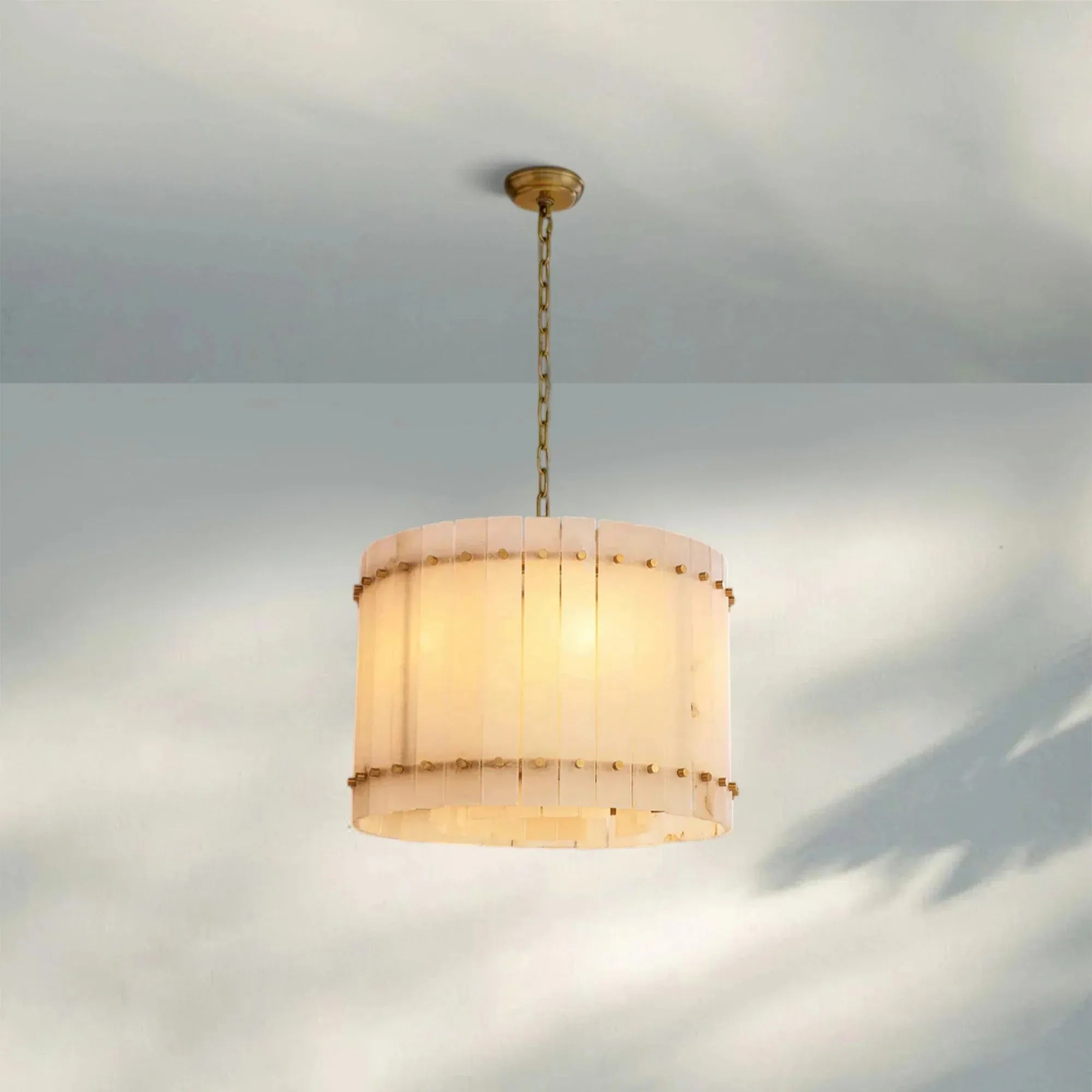 Sun Marco Alabaster Round Chandelier 22'' 37'' 48'' 60''-22''-Brass-