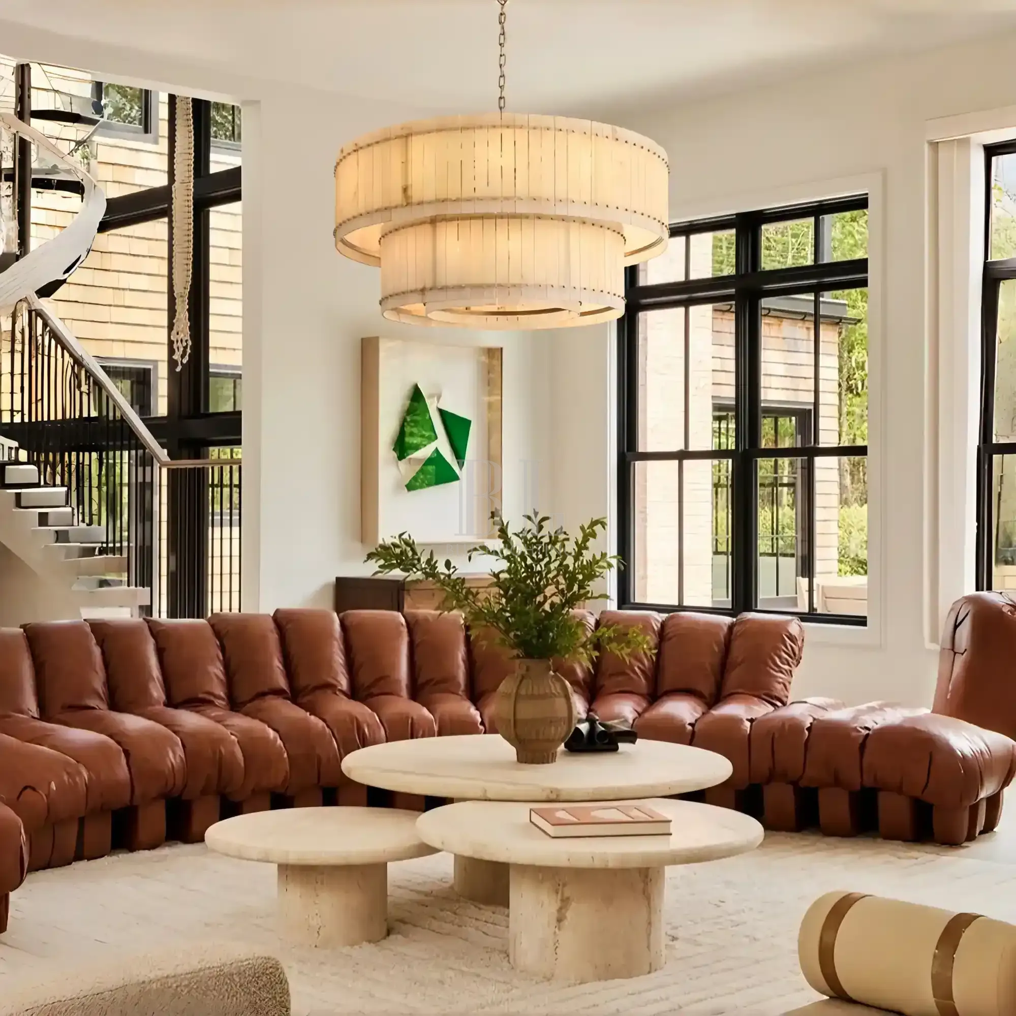 Sun Marco Alabaster Round Tiered Chandelier-48"-Brass-Blushlighting