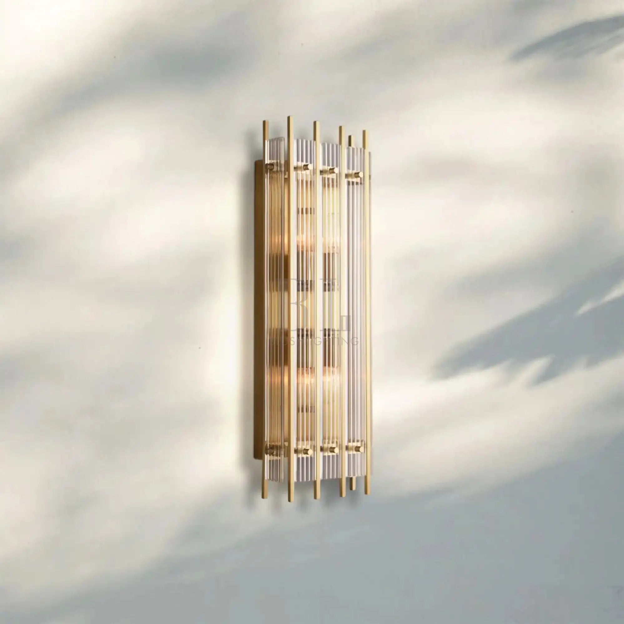 Sun Marco Grand Rectangular Wall Sconce-Brass-
