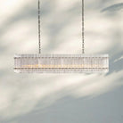 Sun Marco Modern Glass Rectangular Chandelier-Rectangular 54''-Polished Nickel-