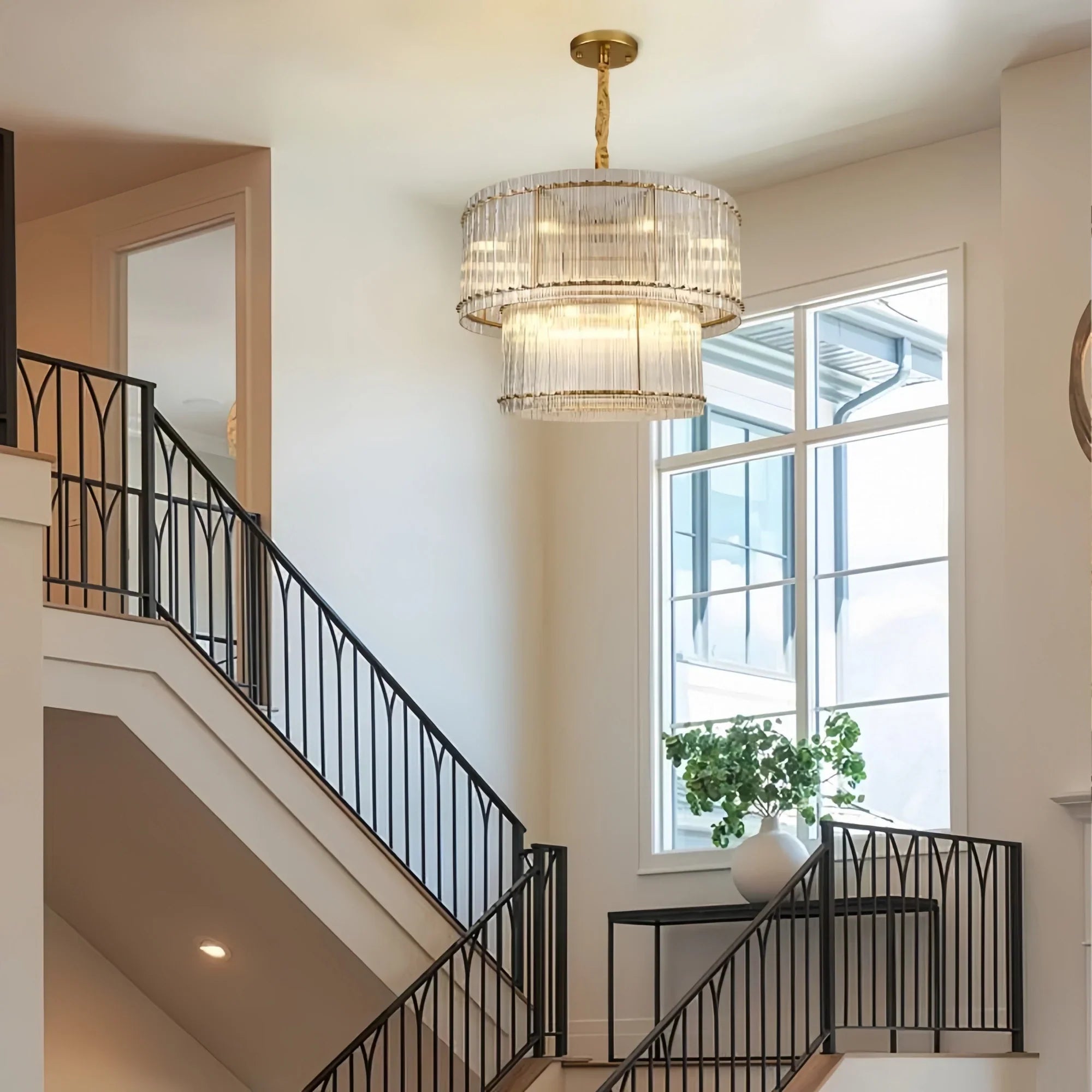 Sun Marco Modern Tierd Glass Round Chandelier-