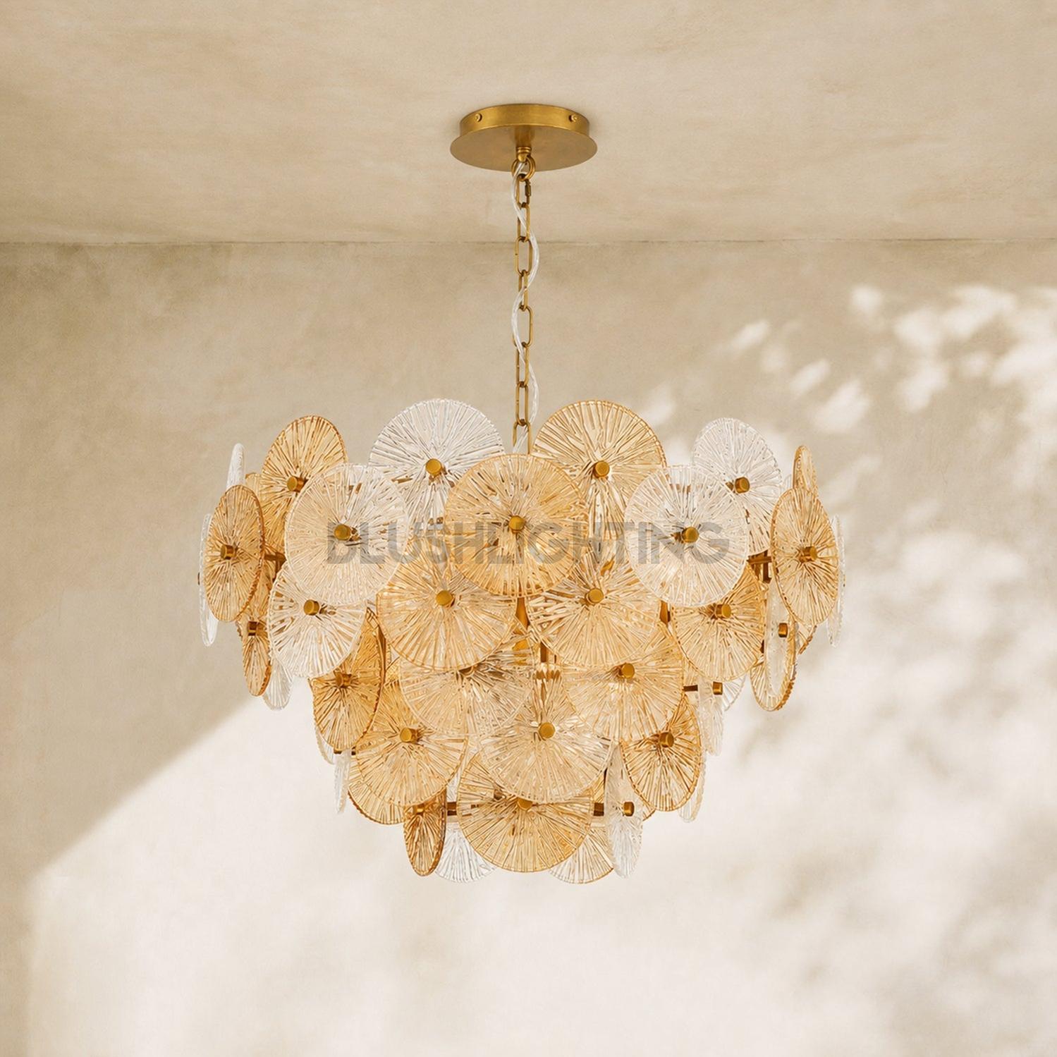 Suna Round Chandelier 12 Light 30"W - Blushlighting