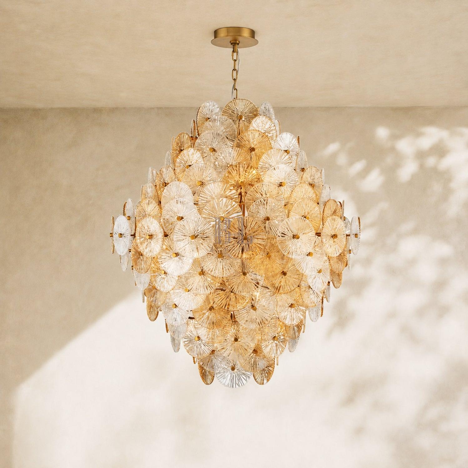 Suna Round Chandelier 27 Light 40"W - Blushlighting
