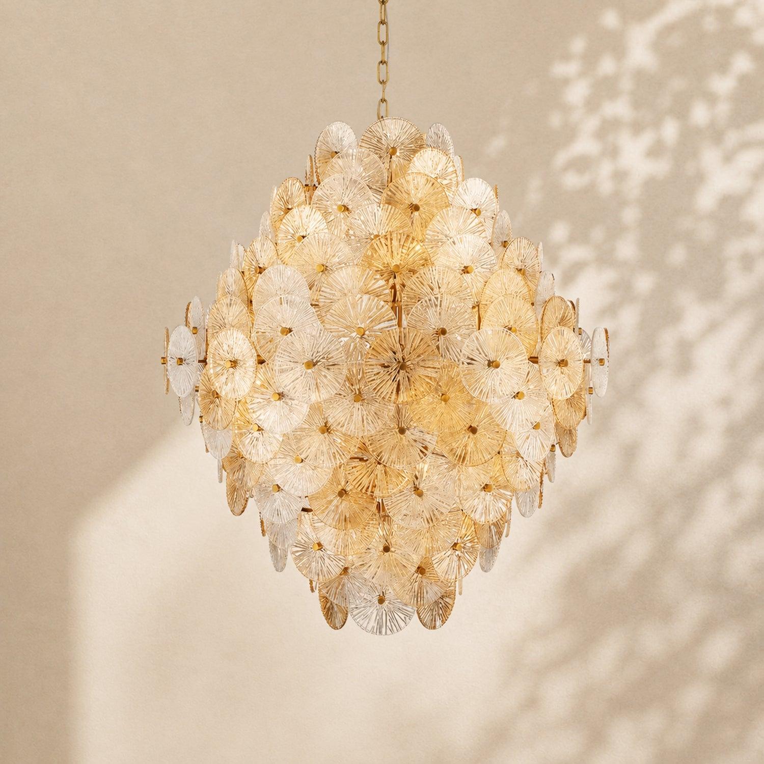 Suna Round Chandelier 27 Light 40"W - Blushlighting