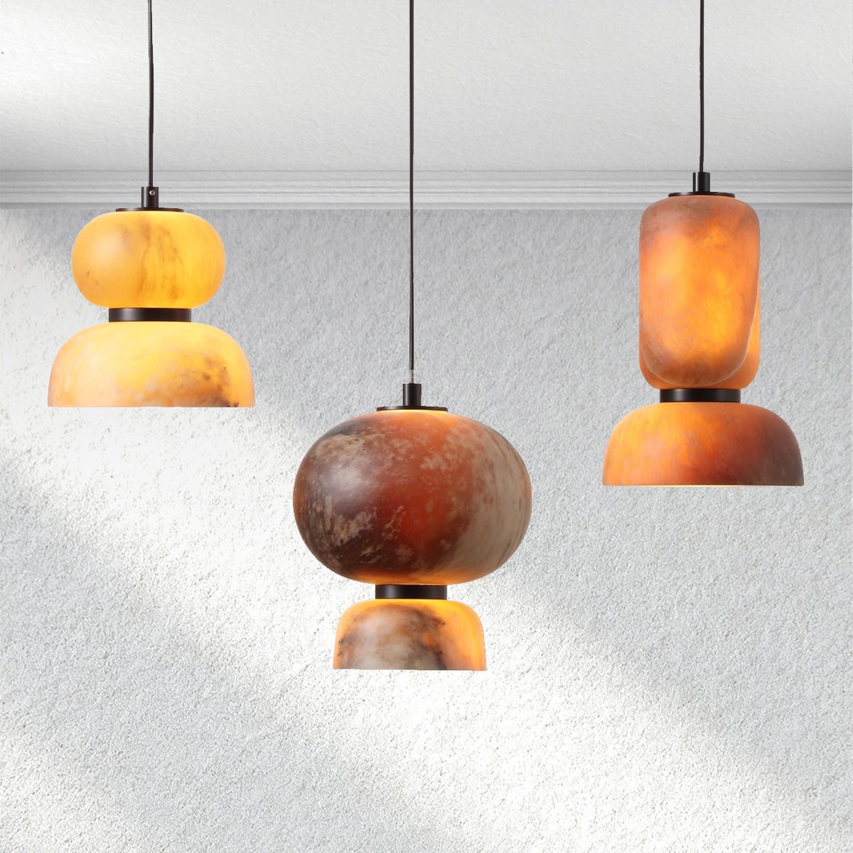 Swaroevan Eterna Vertical Alabaster Pendant - Blushlighting