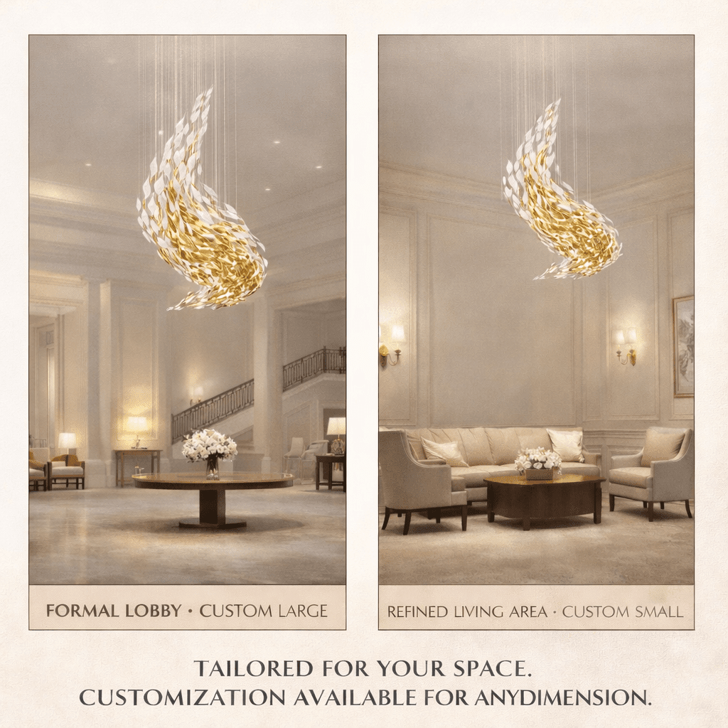 Swaying Leaves Chandelier - Support Customized DrawingsYellow & ClearWarm LightBlushlighting