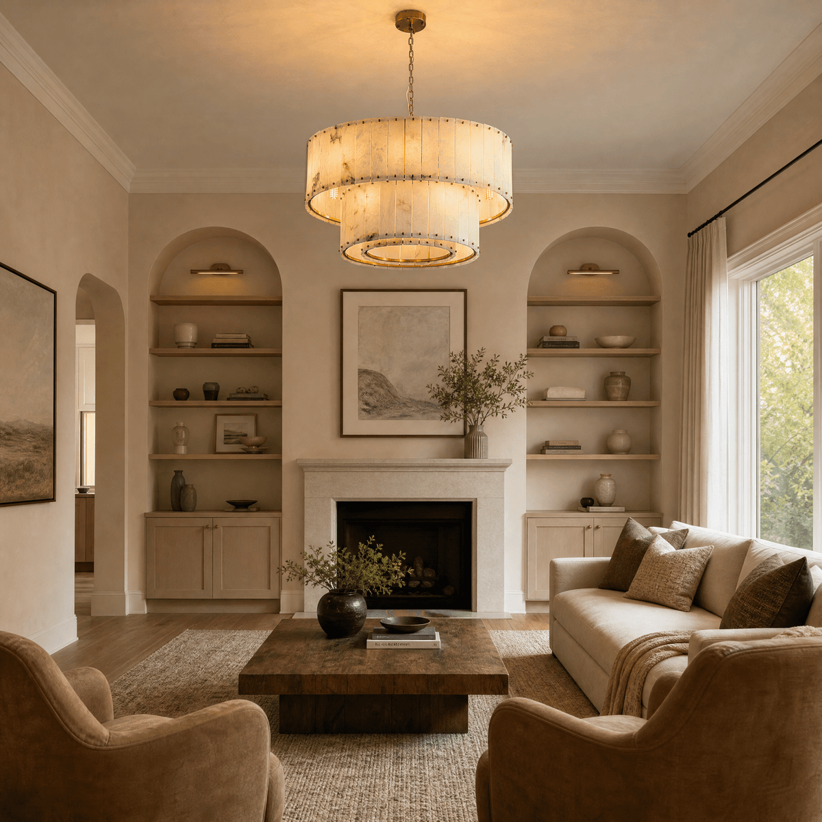 Tamburo Tier Drum Chandelier - 1Floor:D600/Blushlighting