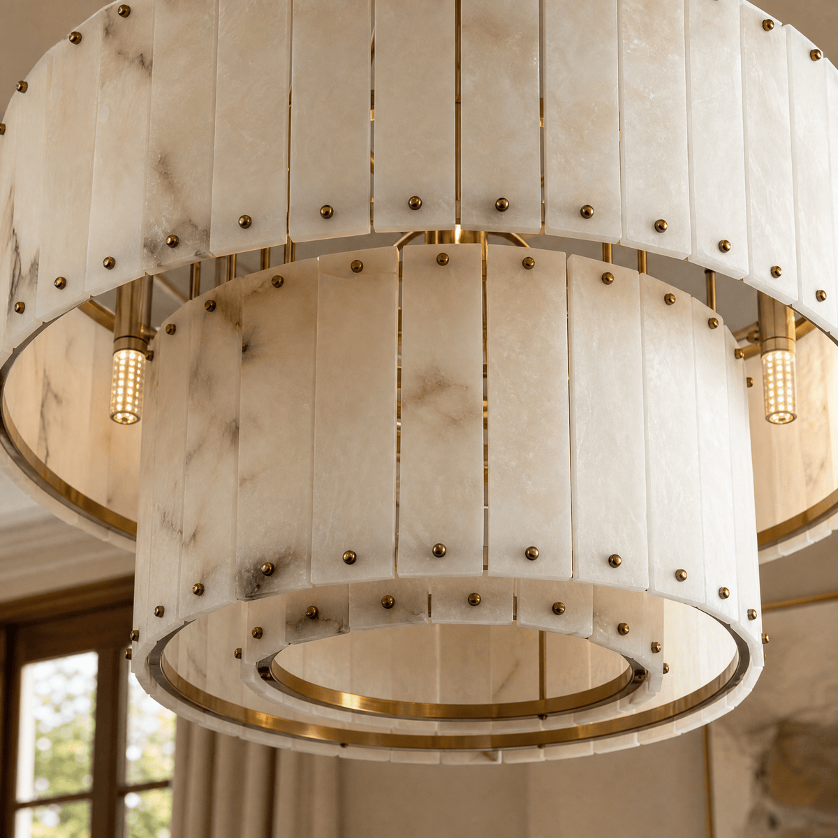 Tamburo Tier Drum Chandelier - 1Floor:D600/Blushlighting