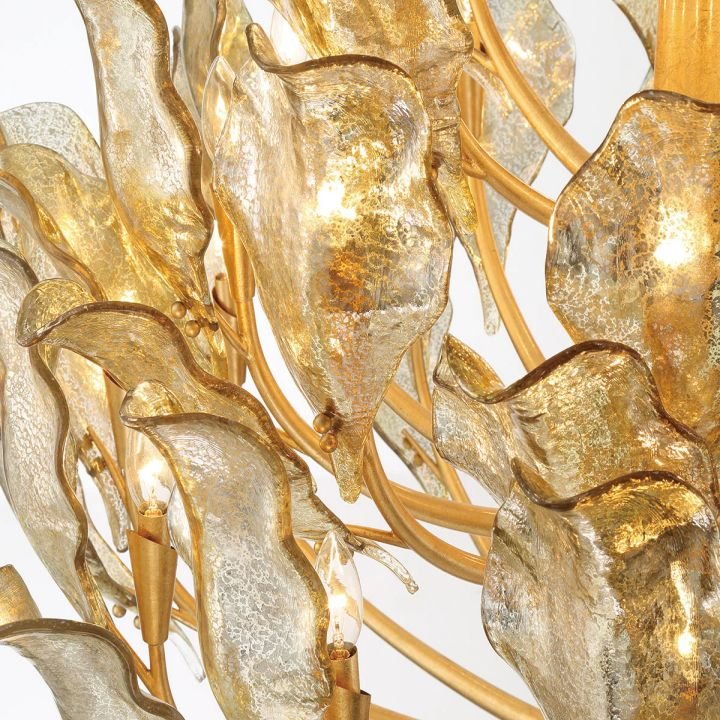 Tarot Modern Glass Chandelier - Gold32 LightBlushlighting