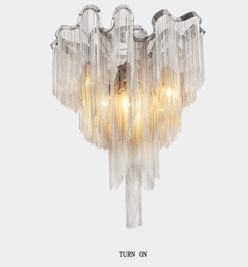 Tassel Aluminum Chain Ceiling Lighting - D24"Blushlighting