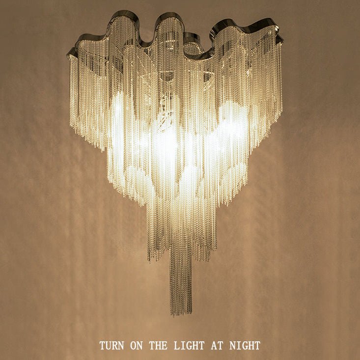 Tassel Aluminum Chain Ceiling Lighting - D24"Blushlighting