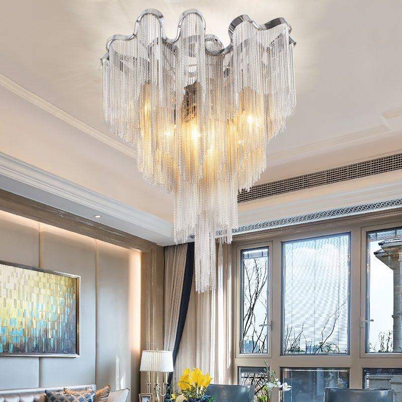 Tassel Aluminum Chain Ceiling Lighting - D39"Blushlighting