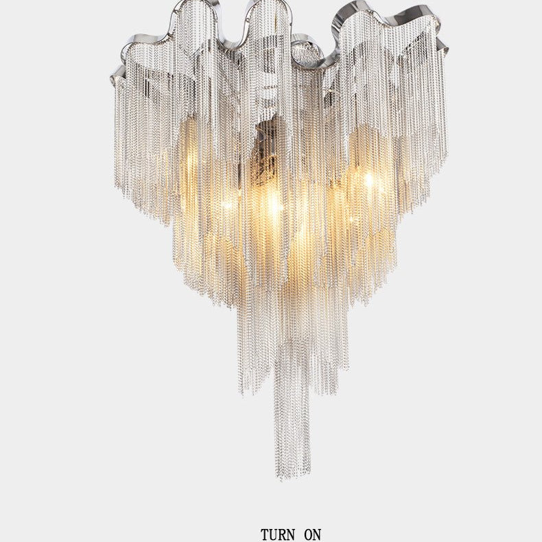 Tassel Aluminum Chain Ceiling Lighting - D24"Blushlighting