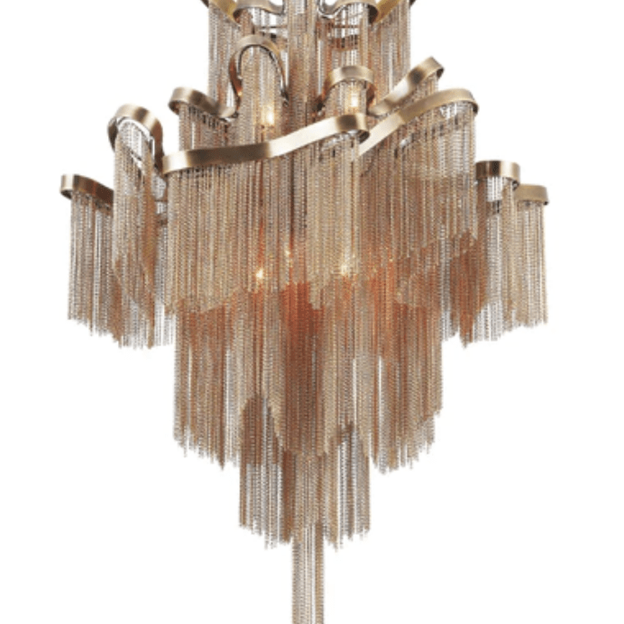 Tassel chandelier customize 34"W-Blushlighting-Blushlighting