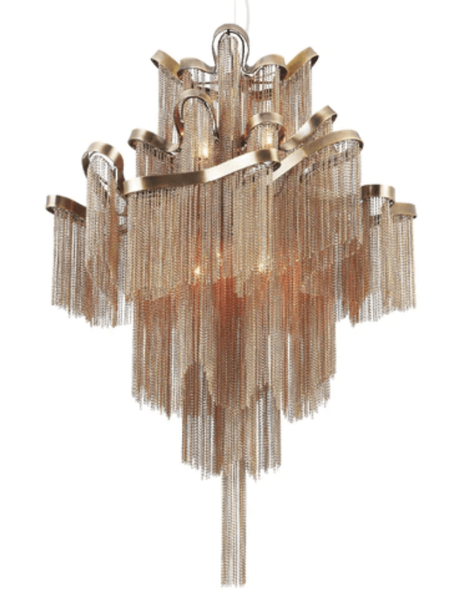 Tassel chandelier customize 34"W-Blushlighting-Blushlighting