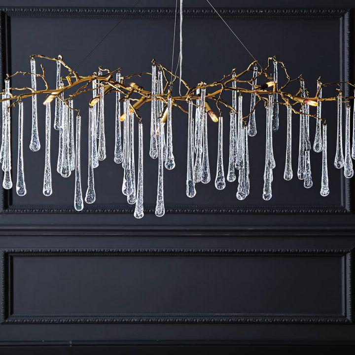 Teardrop 14 - Light Chandelier - Lacquered Burnished BrassBlushlighting