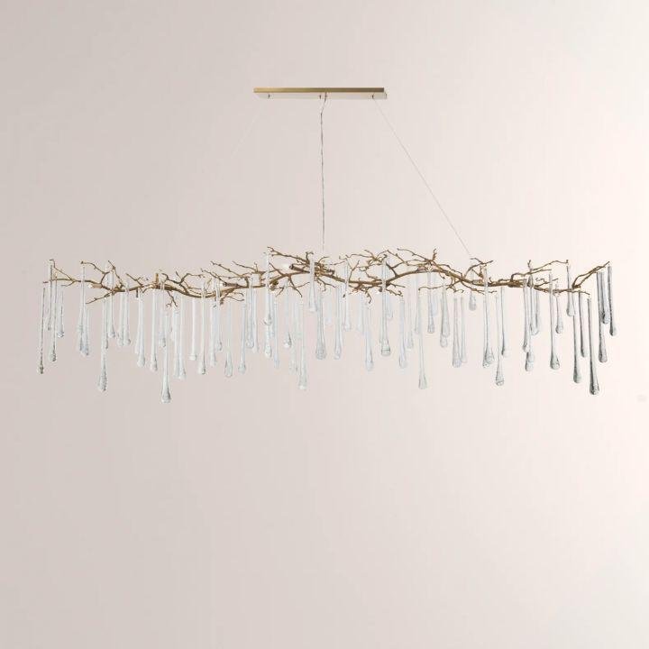 Teardrop 14 - Light Chandelier - Lacquered Burnished BrassBlushlighting