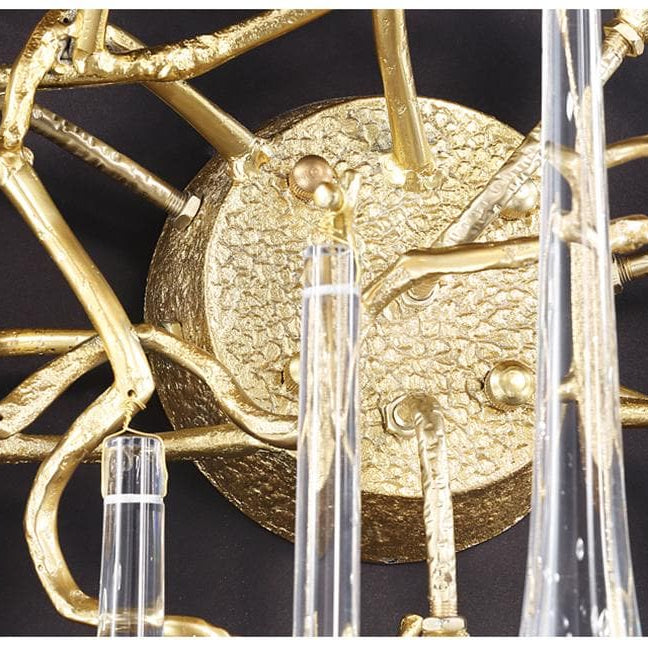 Teardrop Crystal Branch Brass Wall Sconce-Blushlighting