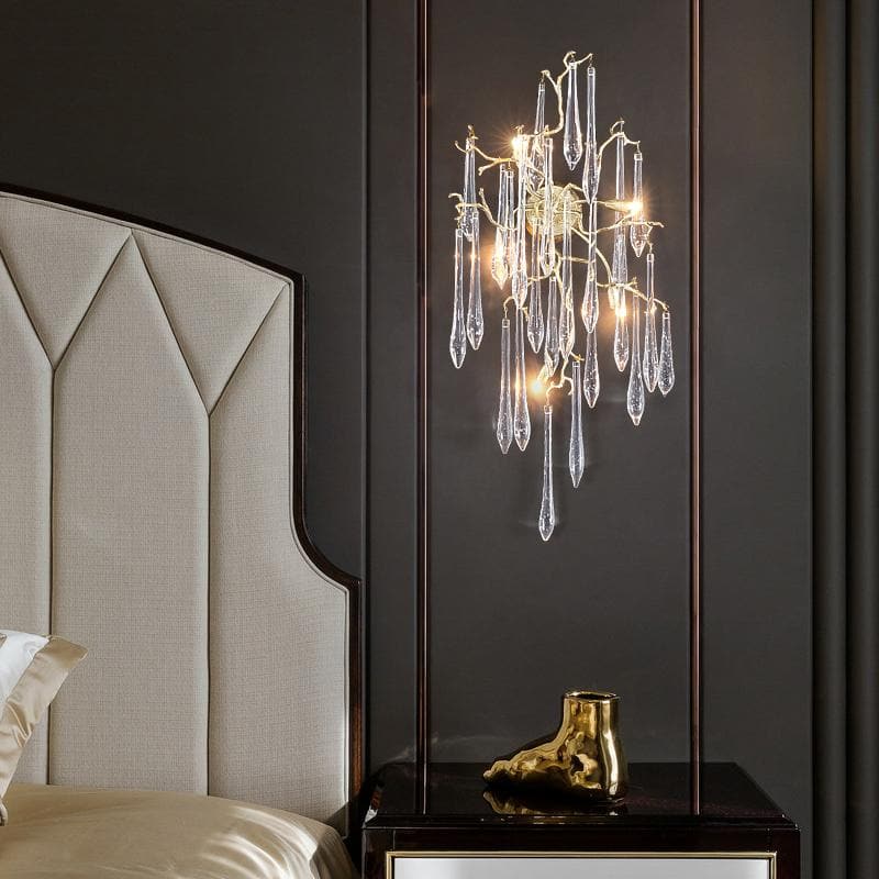 Teardrop Crystal Branch Brass Wall Sconce - W18" X D18" X H47"Blushlighting