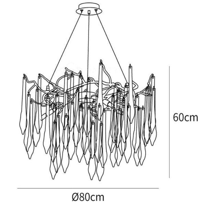 Teardrop Crystal Chandelier - Dia 39.4″(100cm) x H 23.6″(60cm)Blushlighting