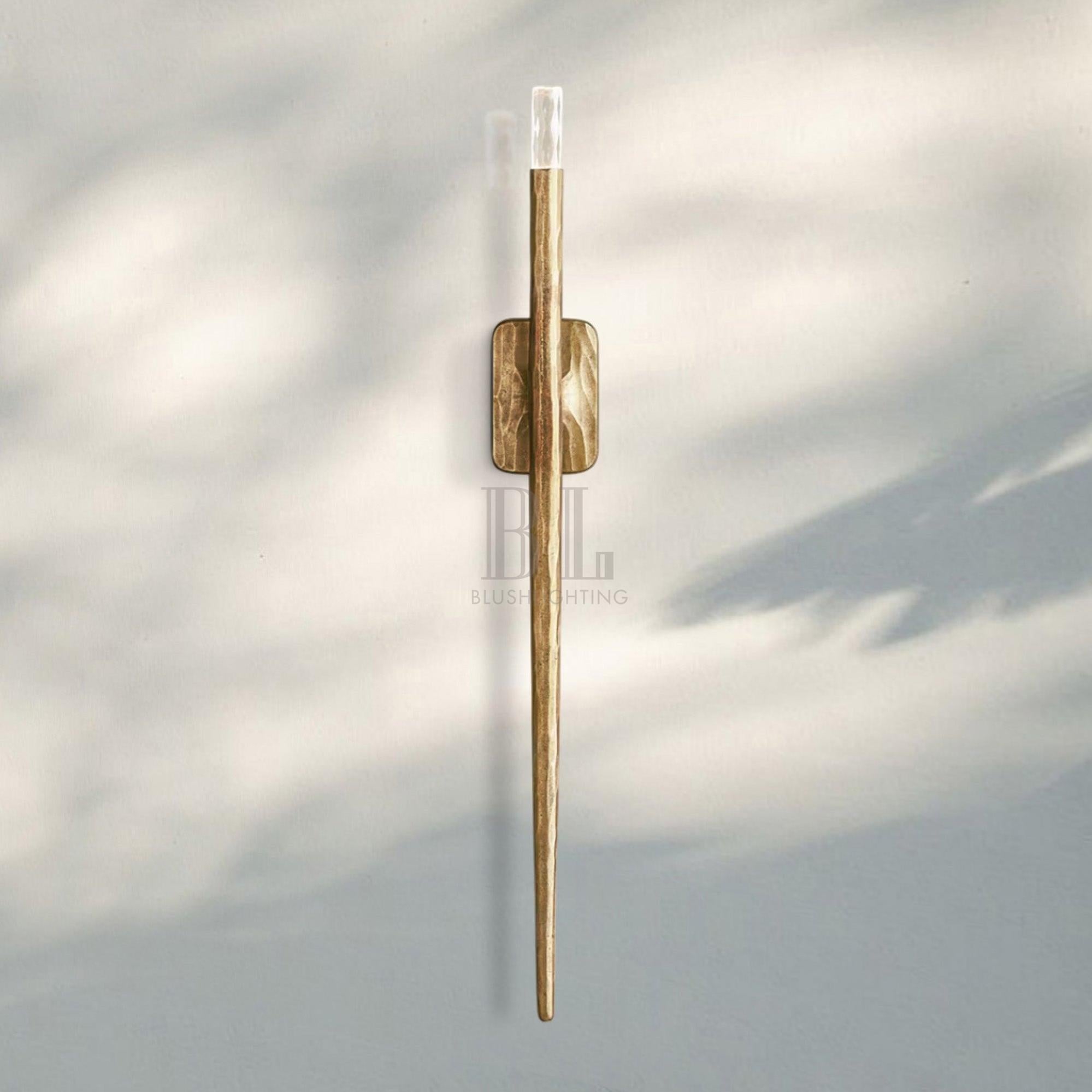 Thaddaus Grand Sconce 36″H-Forged Brass-