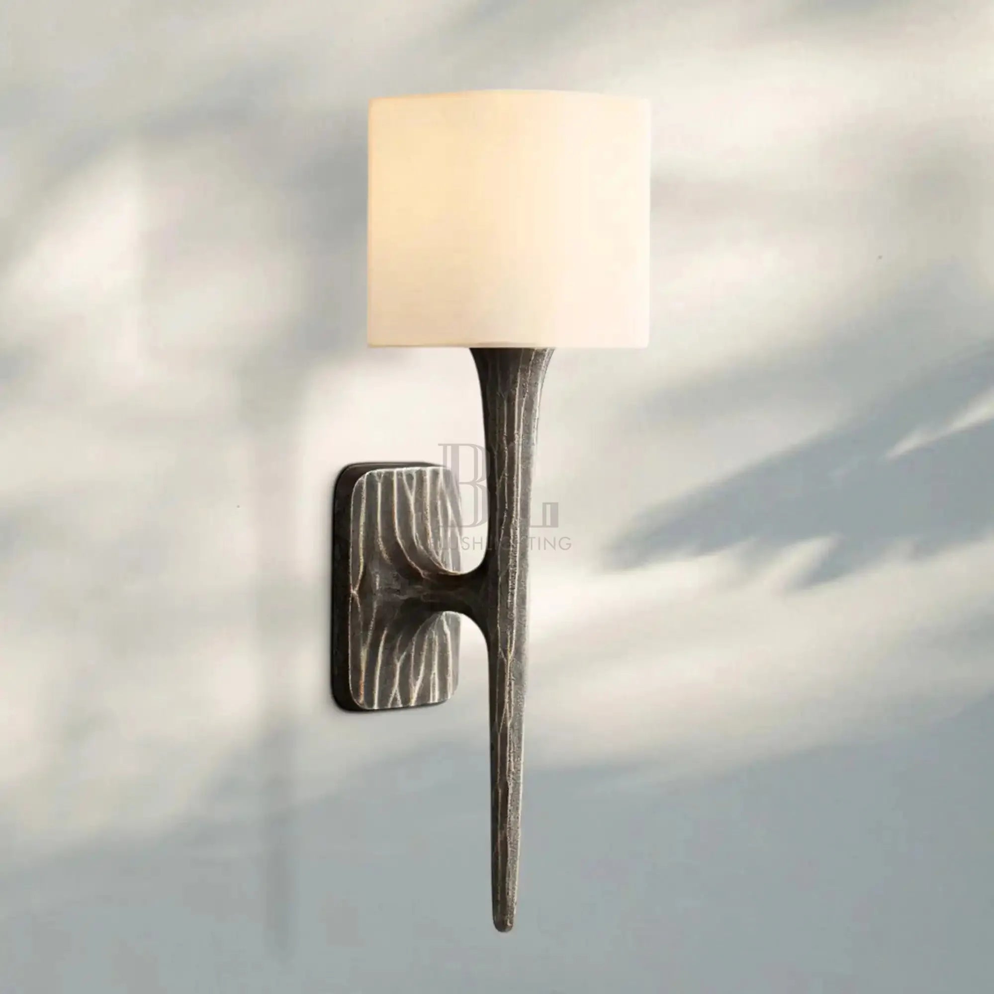 Thaddaus Grand Shaded Sconce-Forged Bronze-