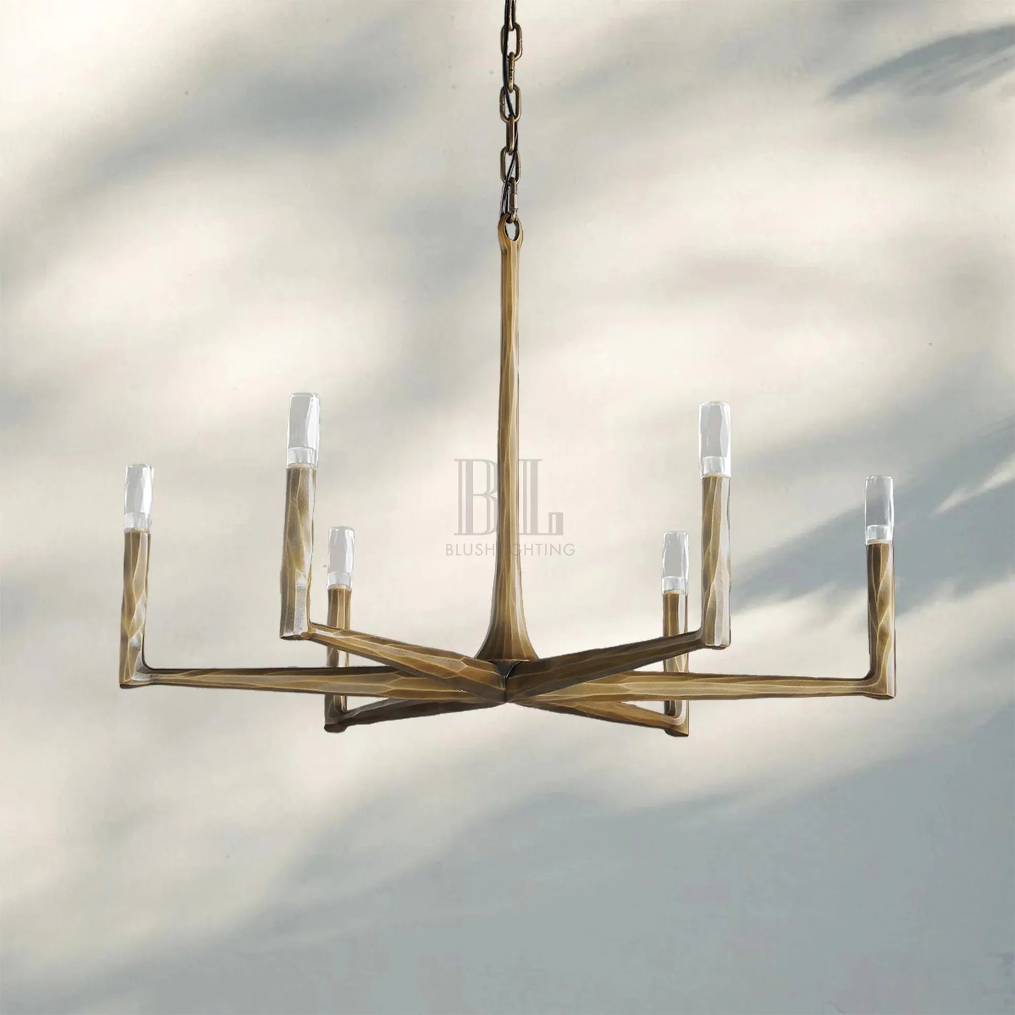 Thaddaus Hand-Forged Round Chandelier Stylish Hanging Light for Dining Area-