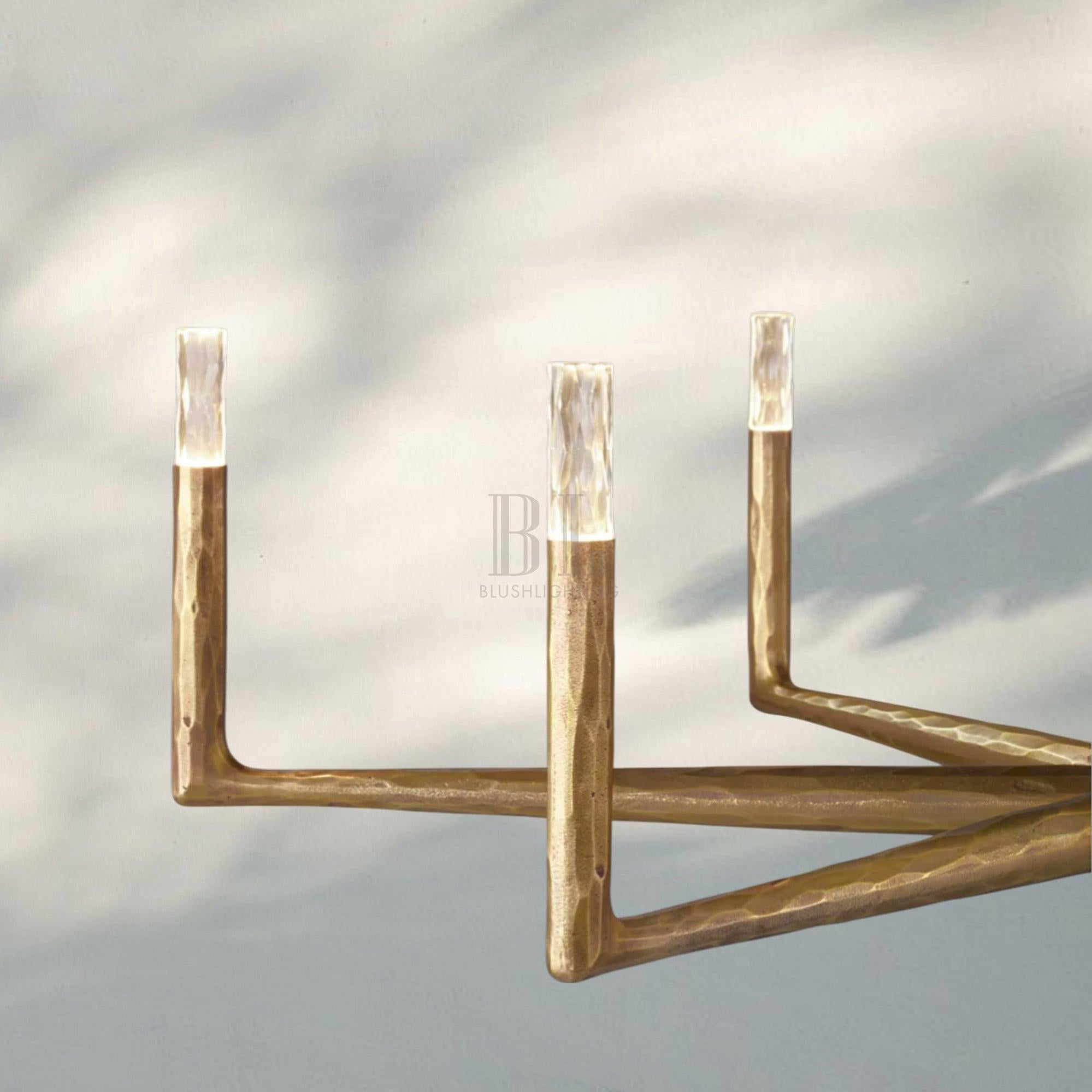 Thaddaus Hand-Forged Round Chandelier Stylish Hanging Light for Dining Area-