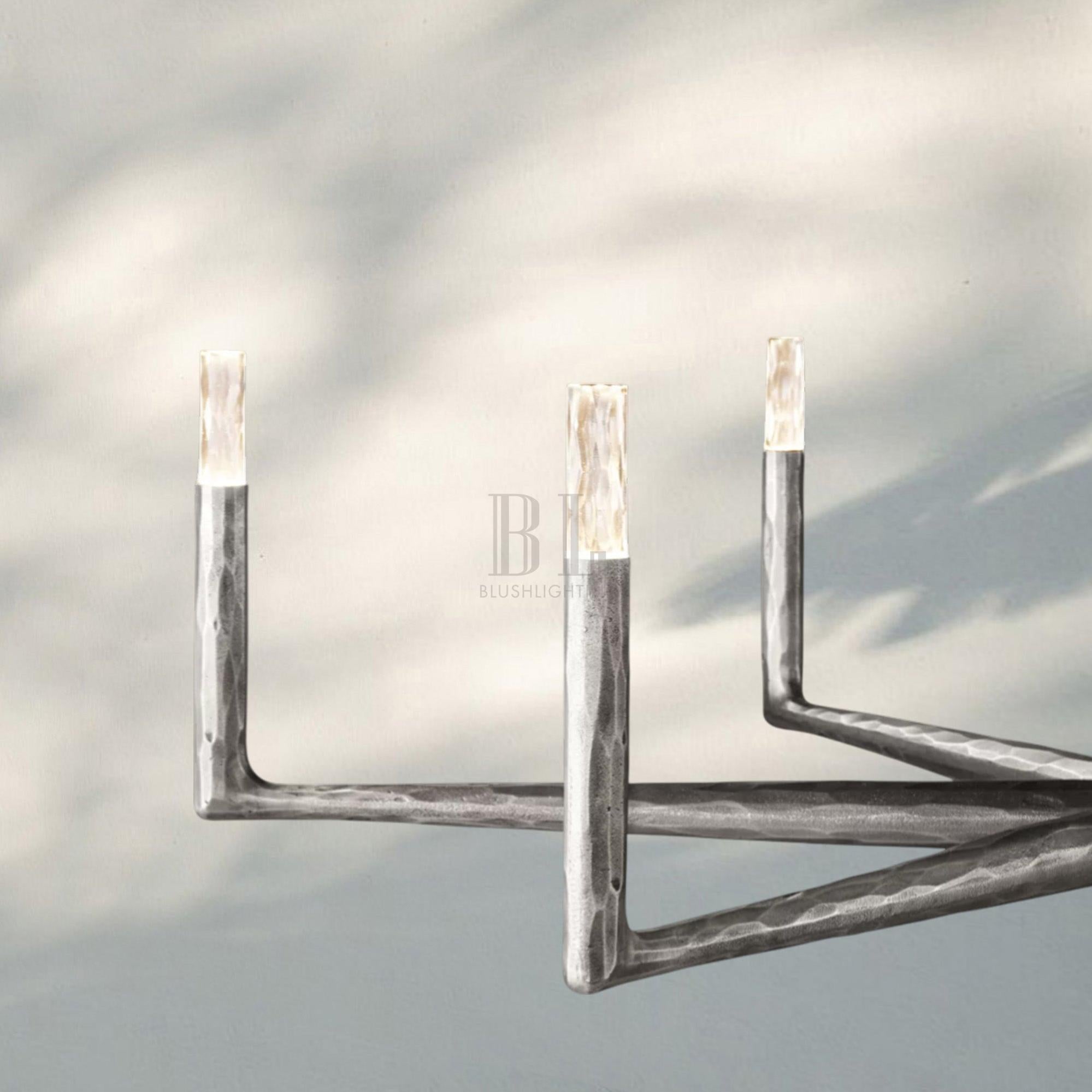 Thaddaus Hand-Forged Round Chandelier Stylish Hanging Light for Dining Area-